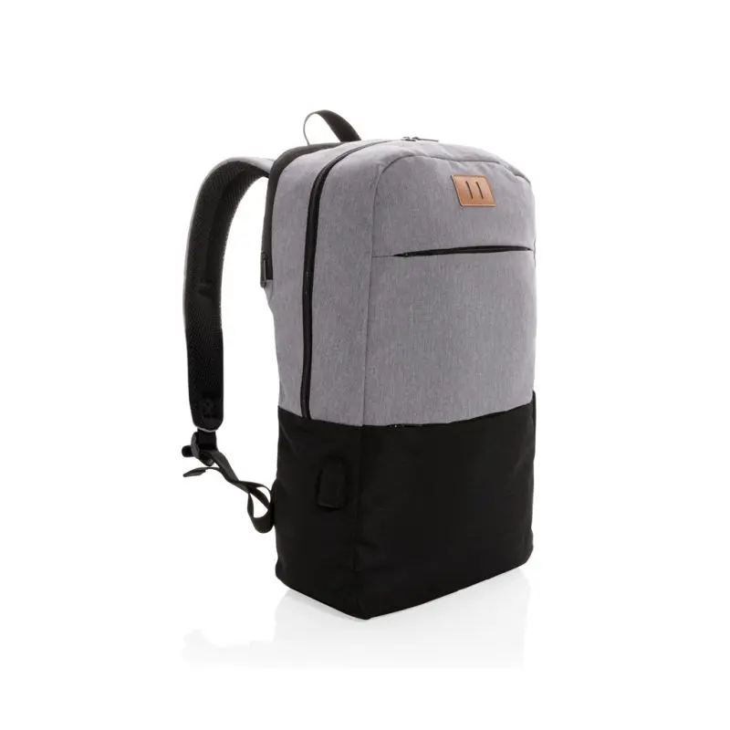 Moderner 15.6 USB & RFID Laptop-Rucksack, Umweltbewusst - Schwarz
