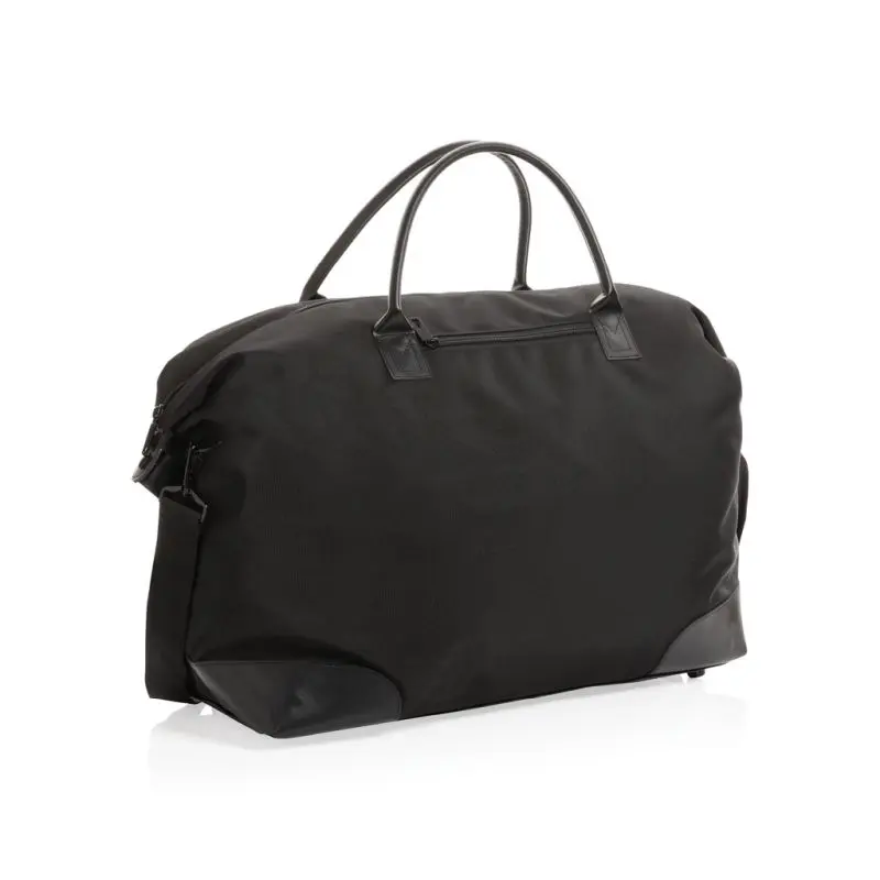 Impact AWARE™ RPET 1200D Wochenendtasche, Schwarz, Stilvoll und Nachhaltig für Kurztrips