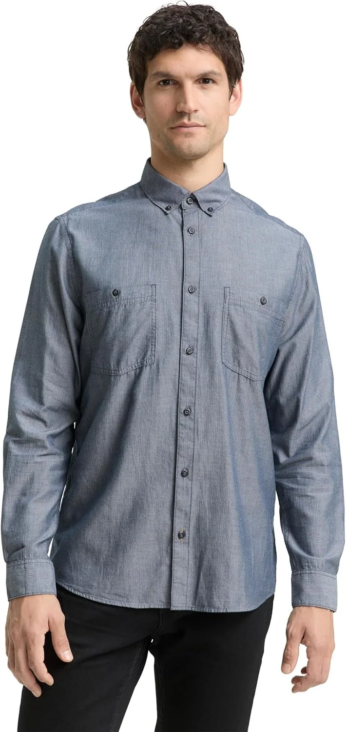 Tom Tailor Langarm Freizeithemd Blau