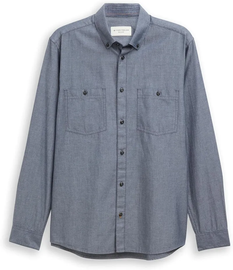 Tom Tailor Langarm Freizeithemd Blau