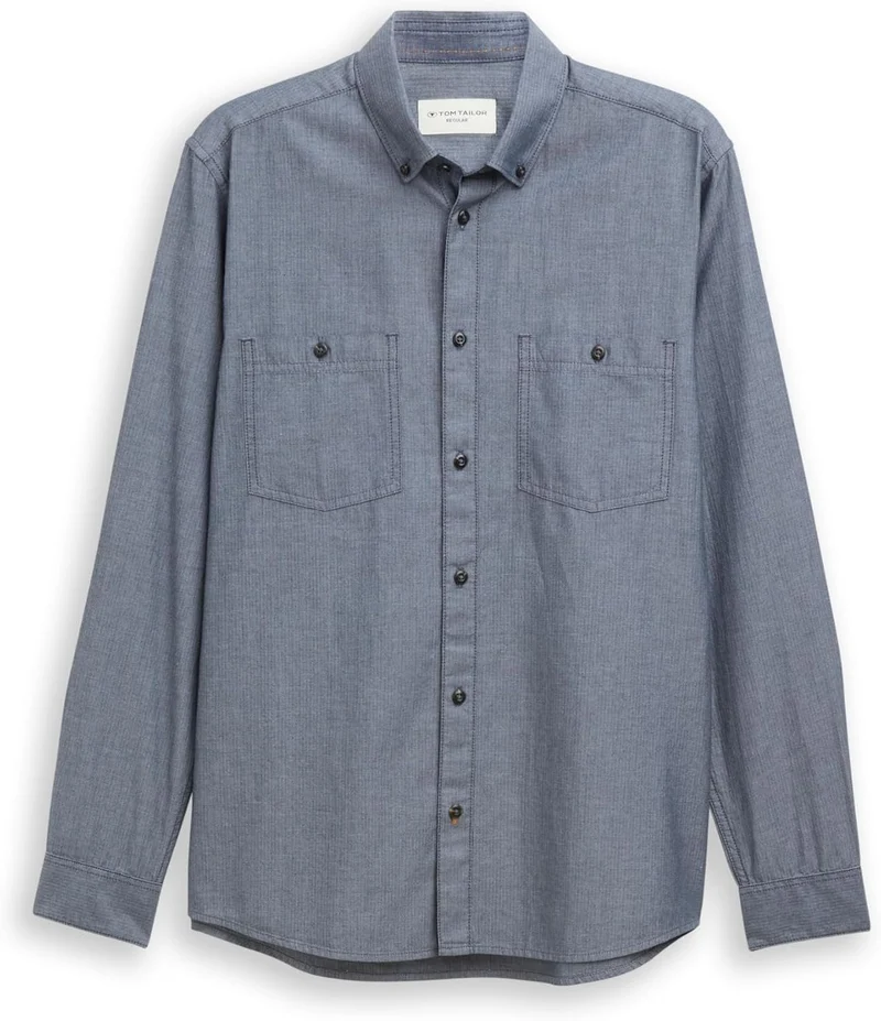 Tom Tailor Langarm Freizeithemd Blau