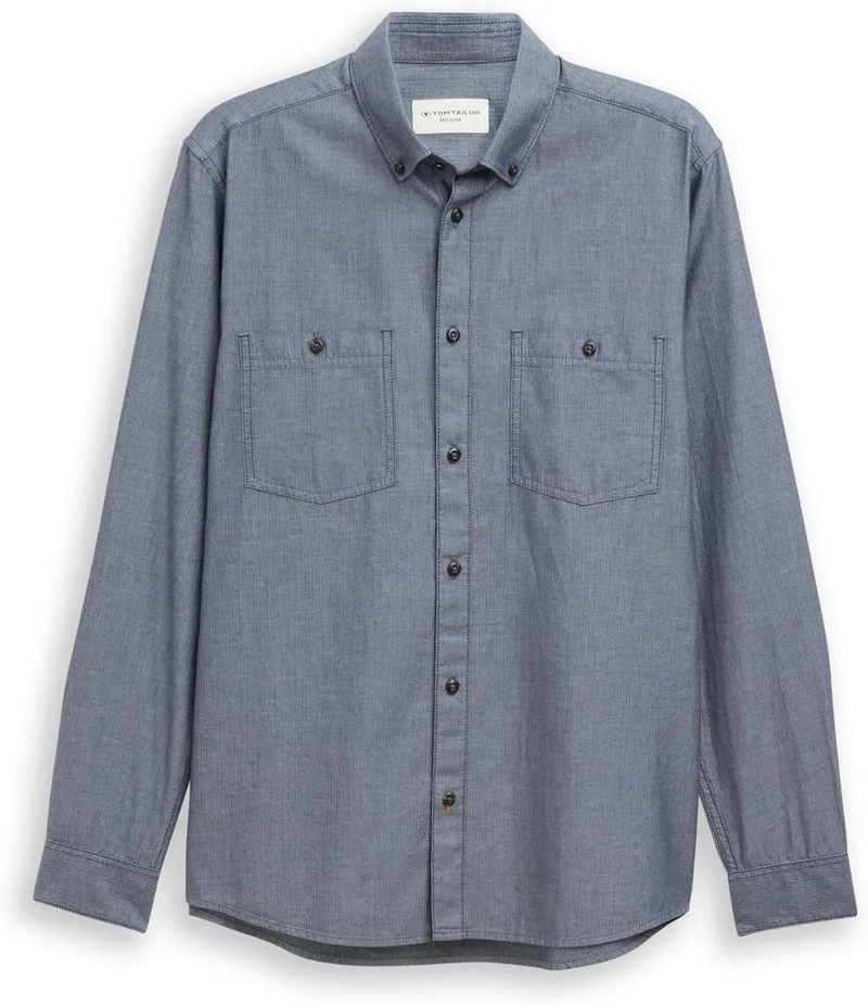 Tom Tailor Langarm Freizeithemd Blau