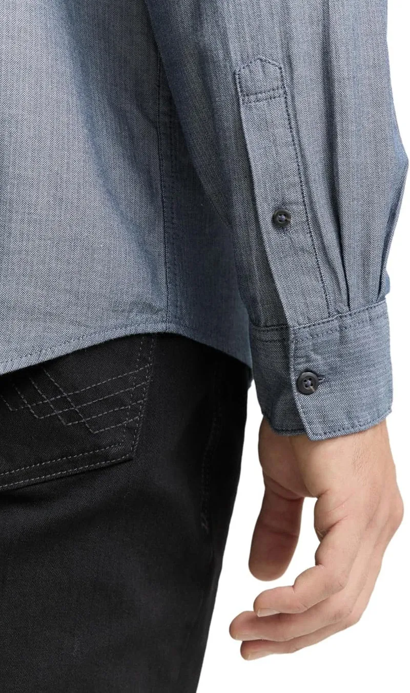 Tom Tailor Langarm Freizeithemd Blau