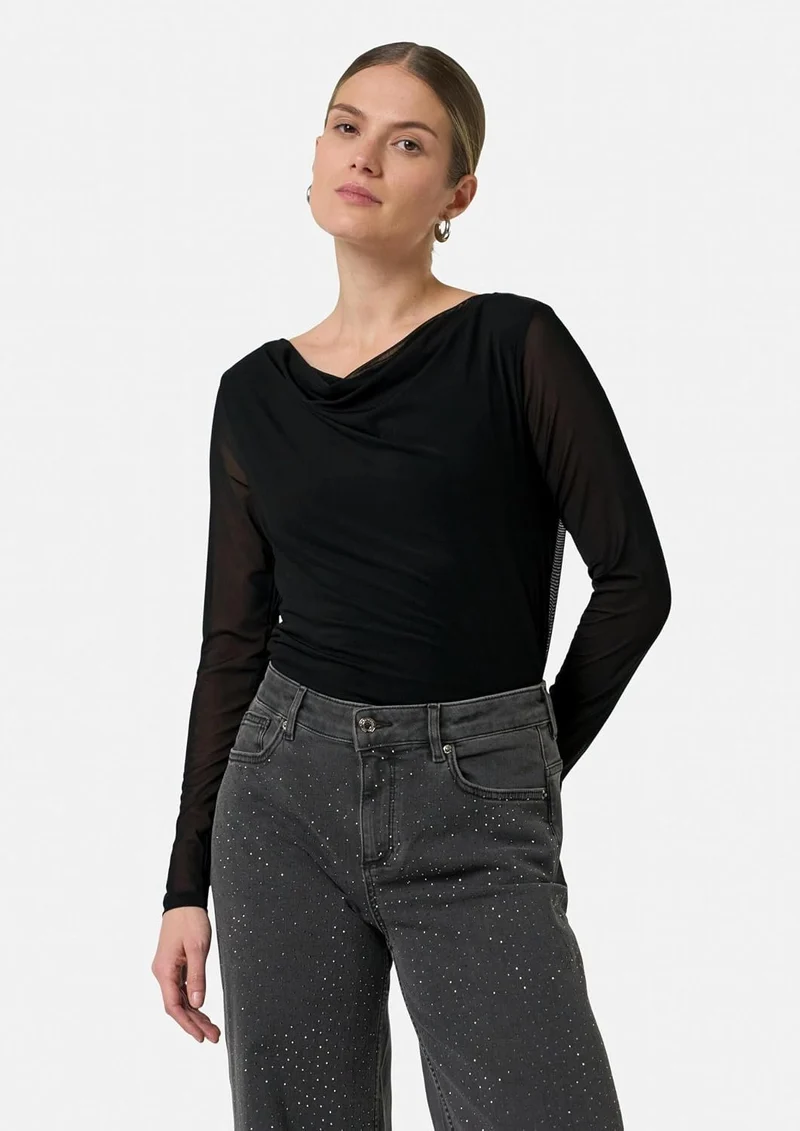 Comma Langarmshirts schwarz