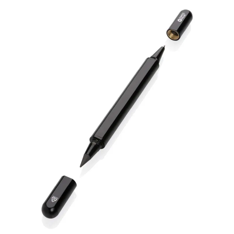 Swiss Peak Storm Doppelspitzen-Stift aus RCS-recyceltem Aluminium - Schwarz