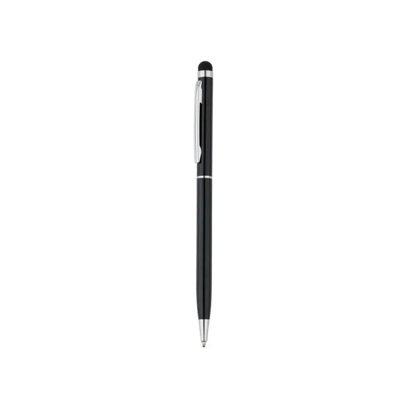 Eleganter Aluminium-Kugelschreiber mit Stylus - Schlankes, schwarzes Touchscreen-Schreibgerät