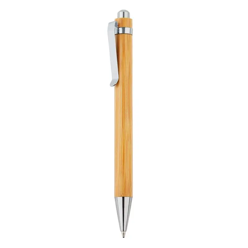 Bambus Kugelschreiber - Brauner und Silberner Stift, Nachhaltiges Schreibgerät