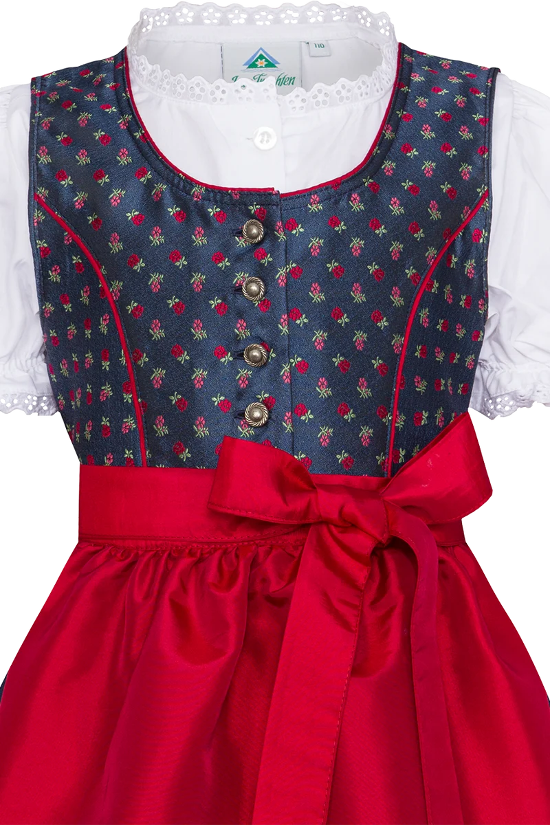 Kinderdirndl mit Blumenmuster und Bluse