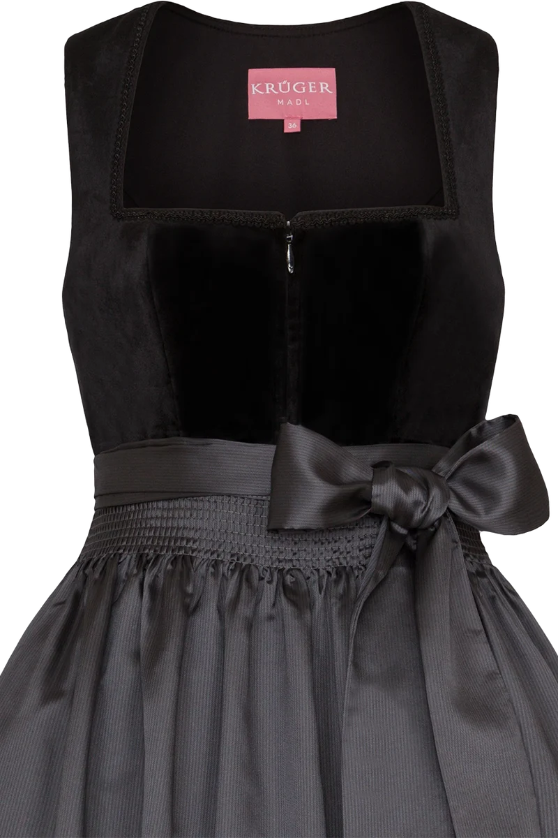 Mini-Samtdirndl mit eckigem Ausschnitt