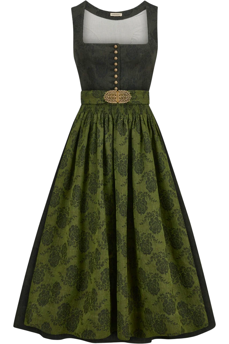 Dirndl lang aus Leinen-Baumwoll-Mischung