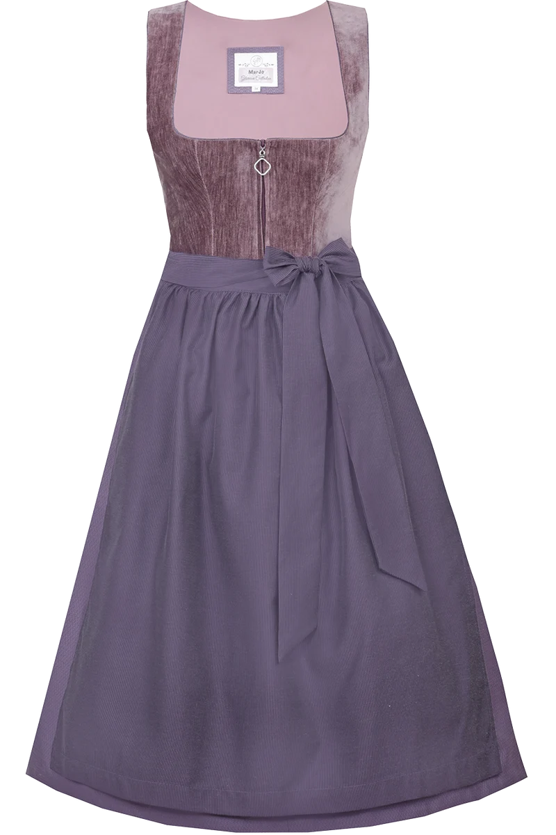 Midi-Dirndl mit Samtmieder Kirchham 70cm - pflaume