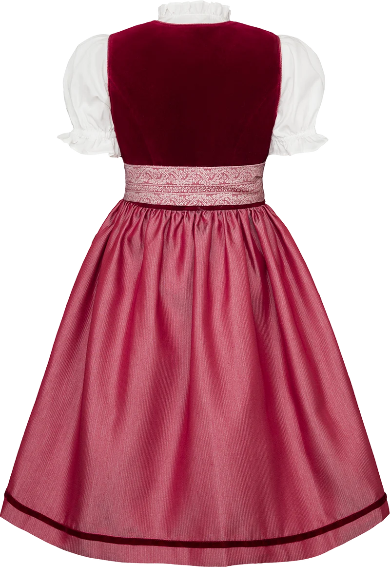 Kinderdirndl aus Samt mit Herz-Ausschnitt