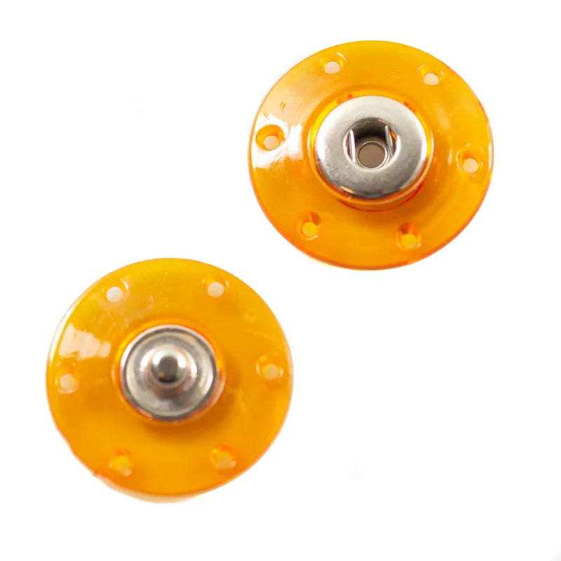 Druckknopf zum Annähen Transparent Orange – Metallknopf DR-1