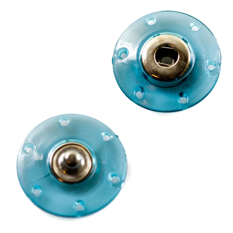 Druckknopf Transparent Hell-Blau – Metallknopf DR-1