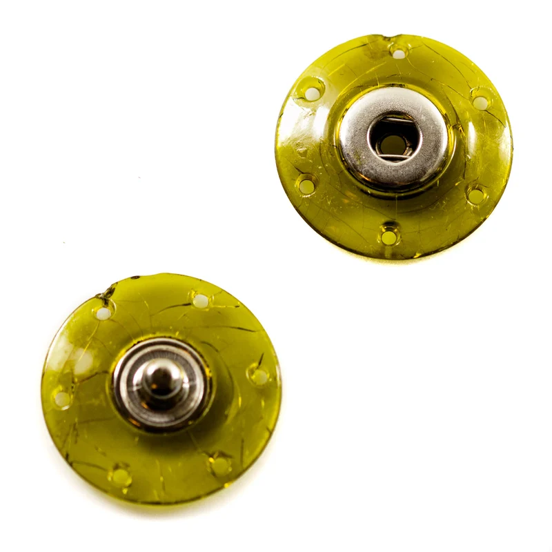 Druckknopf Transparent Grün – Metallknopf DR-1