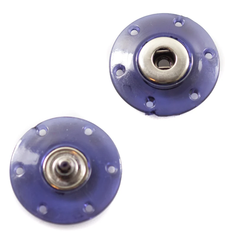 Druckknopf zum Annähen Transparent Blau – Metallknopf DR-1