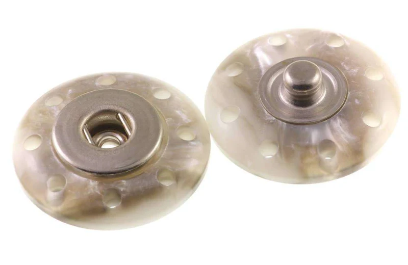 Druckknopf zum Annähen mit Rand Silber – Metallknopf DR-1
