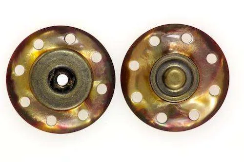 Druckknopf mit Rand Messingfarben – Metallknopf DR-1