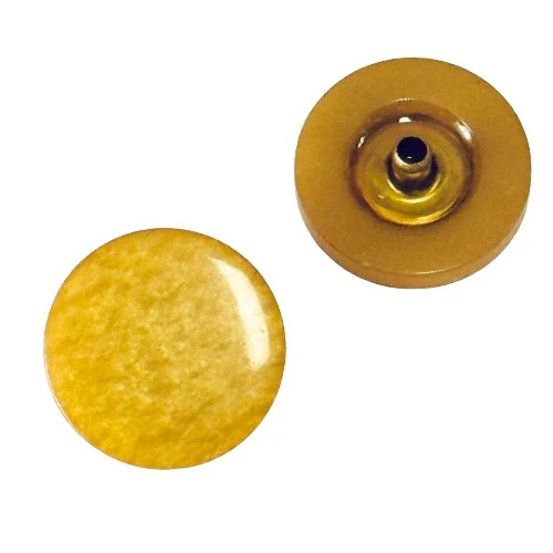 Druckknopf Perlmuttimitat Ocker 4 mm – Metallknopf NK-182