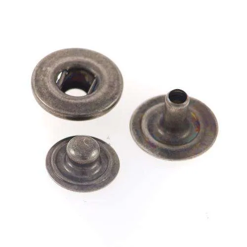 Druckknopf Blumen Muster Altsilber 5 mm – Metallknopf NK-47
