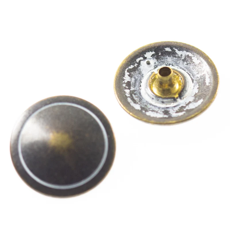 Druckknopf Altmessing Weiße Patina 20 mm – Metallknopf NK-34