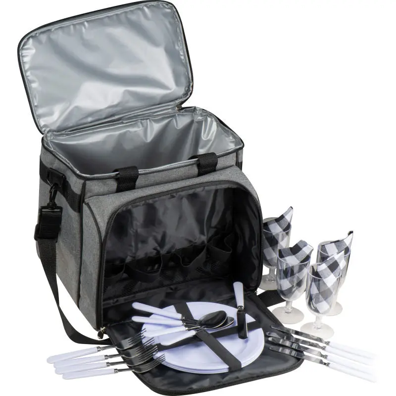 Praktische Picknicktasche Mumbai - Anthrazit, Stilvoll, Geräumig, Isoliert, Tragbar