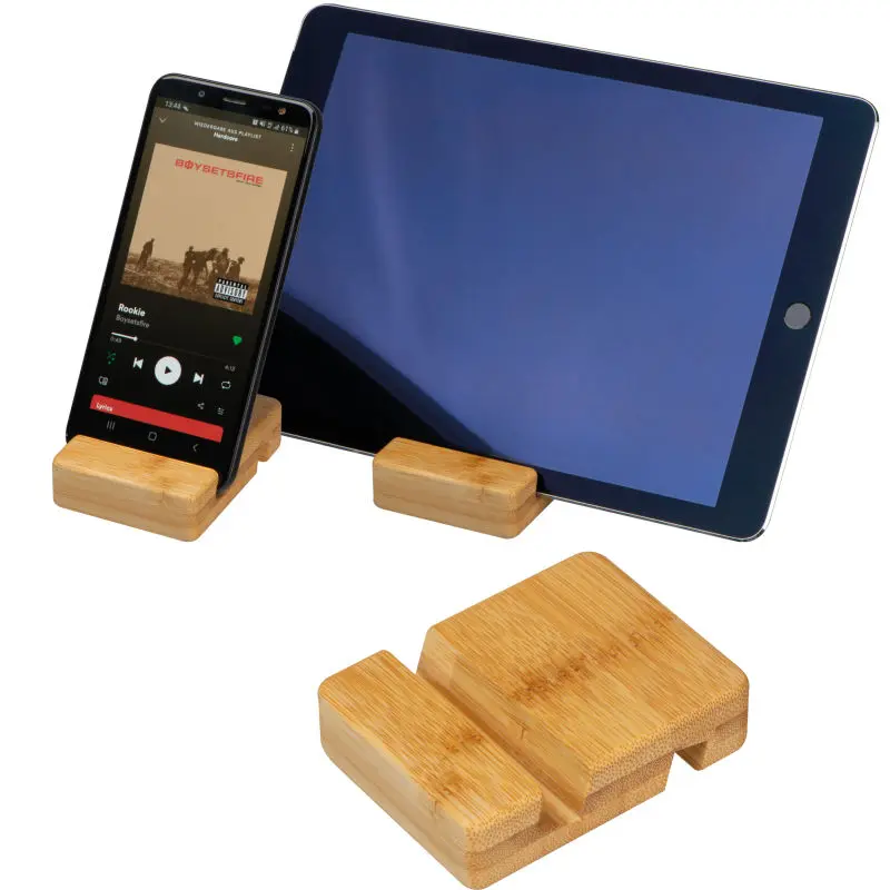 Natürlicher Bambus Smartphonehalter San Sebastián in Beige - Stilvoll und Umweltfreundlich