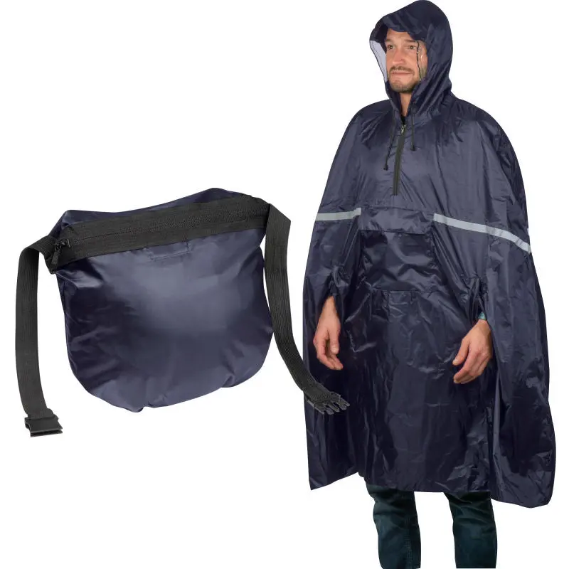 Monte Carlo Regenponcho in Dunkelblau - Eleganter Wetterschutz