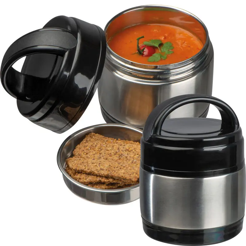 Henkelmann Villach - Silbergrau, Traditionelle Brotdose, Robuste Edelstahl-Lunchbox