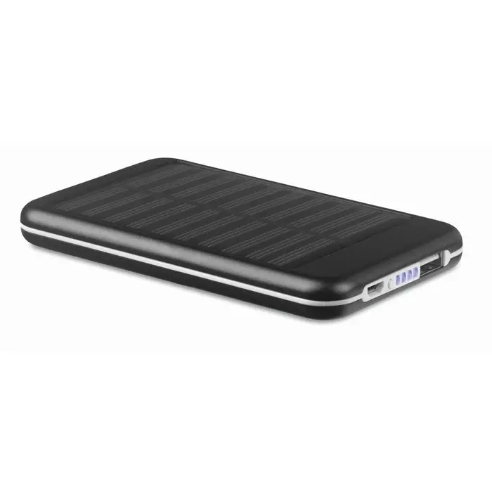 Solar Powerbank 4000 mAh SOLARFLAT - Schwarz Tragbare, Umweltfreundliche Ladestation