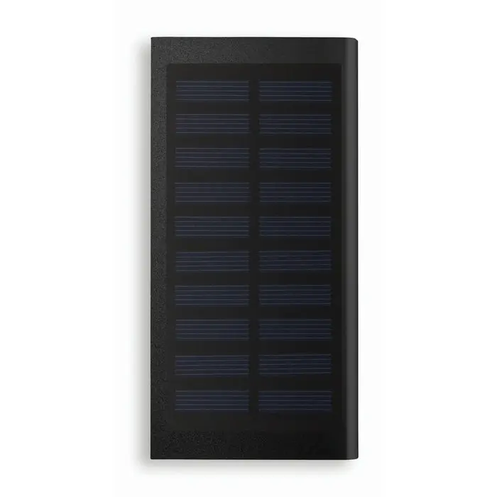 Solar Powerbank 8000 mAh SOLAR POWERFLAT - Schwarz Tragbare, Umweltfreundliche Ladestation