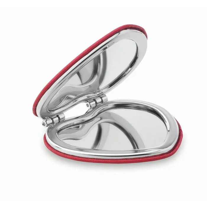 GLOW HEART Make-up Spiegel in Rot - Romantisch & Funktionell, 100 Zeichen