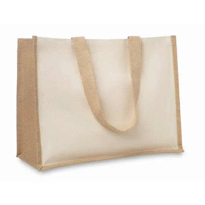 Beiger Jute/Canvas Shopper CAMPO DE FIORI – Nachhaltig, robust, stilvoll, vielseitig