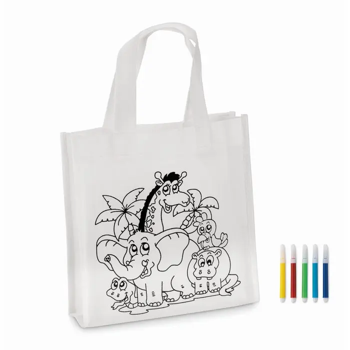 Kinder Shopping Tasche SHOOPIE - Weiß, Praktische Einkaufstasche für Kinder