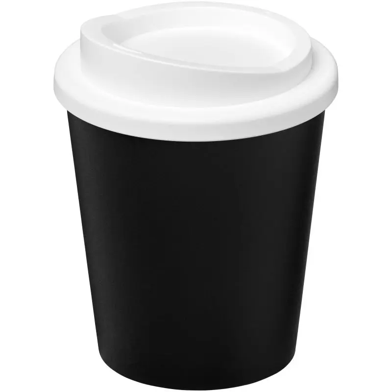 Americano Espresso Eco 250 ml recycelter Isolierbecher - Schwarz-Weißer Thermobecher