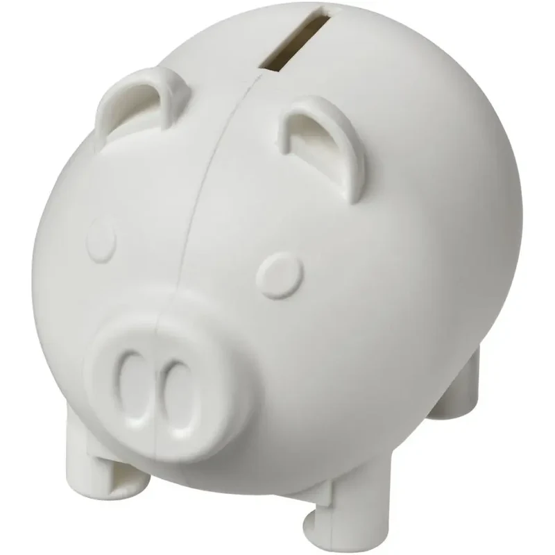 Oink kleines Sparschwein aus recyceltem Kunststoff - weiß, Nachhaltige Spardose