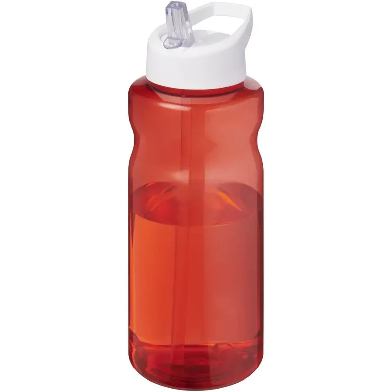 H2O Active Eco Big Base 1L, Sportflasche mit Ausgussdeckel - Rot/Weiß
