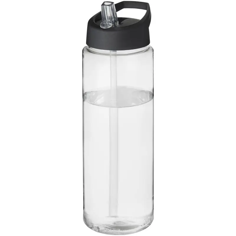 H2O Active Vibe Transparent-Schwarz, 850 ml Sportflasche mit Ausgussdeckel