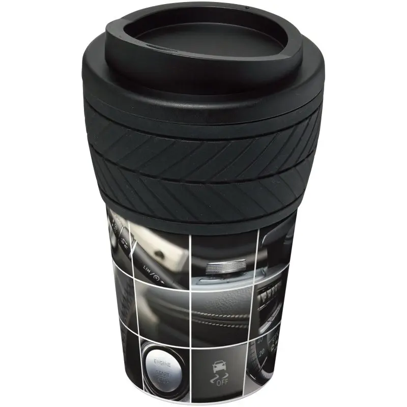 Brite-Americano 350 ml – Isolierbecher mit Reifen-Design Schutzring in Schwarz