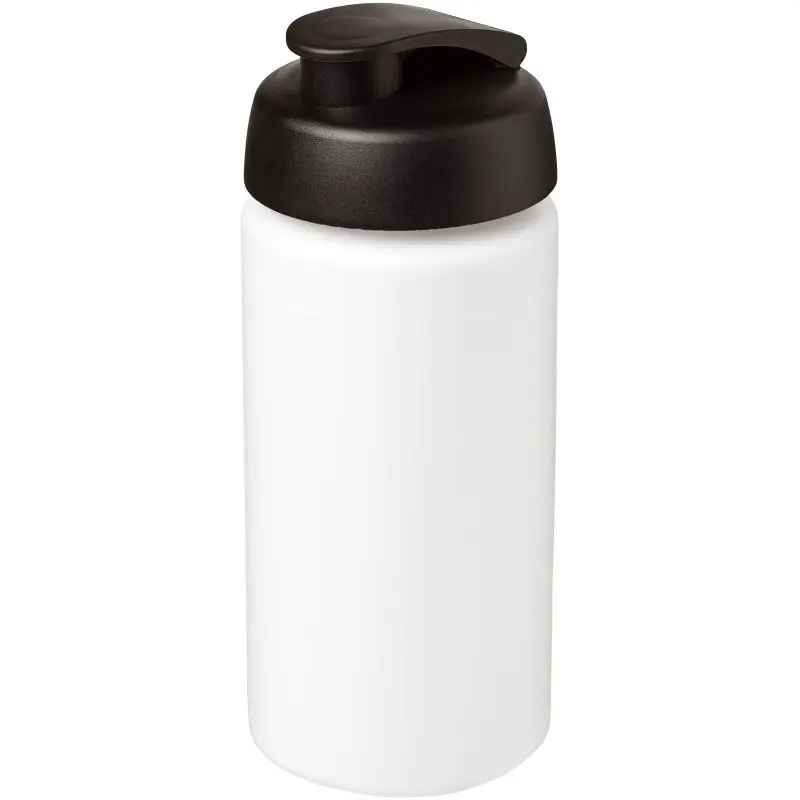 Baseline Plus grip 500 ml, Weiß-Schwarz, Sportflasche mit Klappdeckel, Ergonomisch