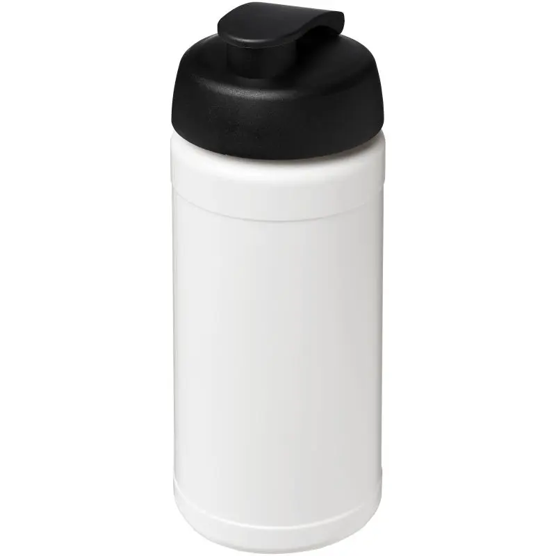 Baseline Plus 500 ml Sportflasche, Weiß & Schwarz, mit Innovativem Klappdeckel