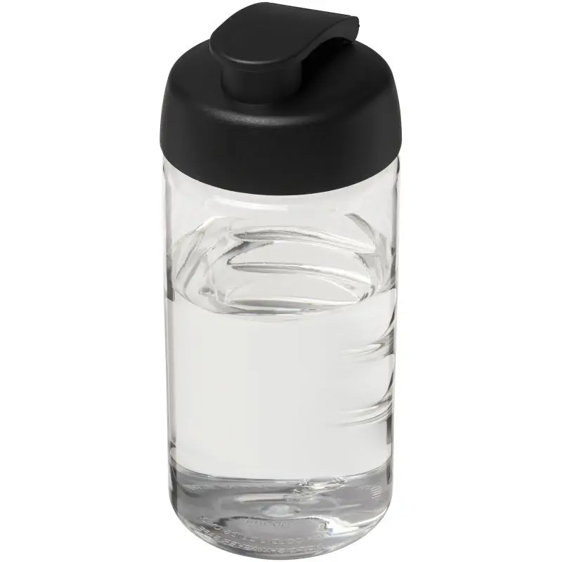 H2O Active Bop Sportflasche 500ml mit Klappdeckel - Transparent/Schwarz