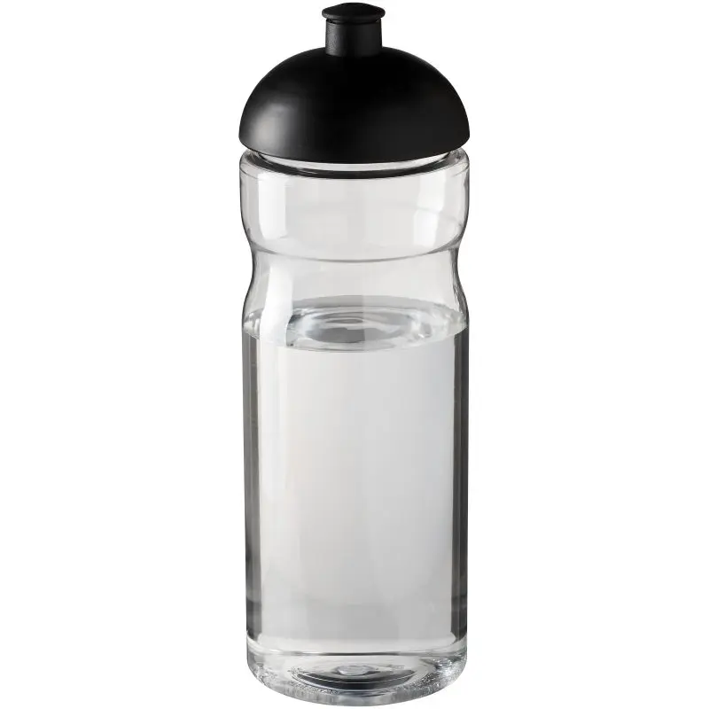H2O Active Base Sportflasche 650 ml, Transparent-Schwarz, mit Stülpdeckel