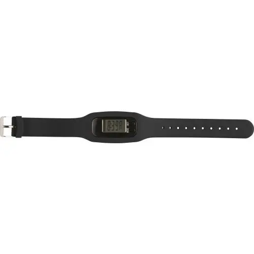 Tahir Schrittzähler mit Komfort-Silikonarmband in Schwarz