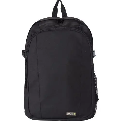 Marley Schwarzer Rucksack aus 600D Polyester mit RFID-Schutz