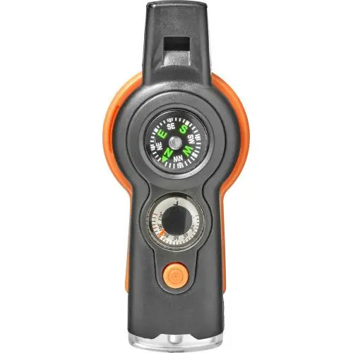 Andrea Outdoor Survival Tool mit 6 Funktionen in Orange - Robust & Vielseitig