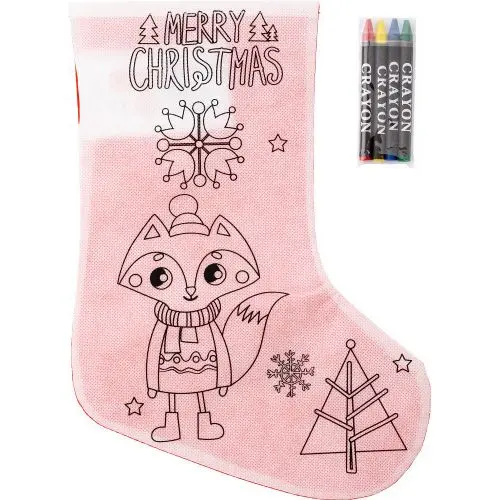 Jasleen Weihnachtsstrumpf aus Non-Woven – Charmant Rot-Weiß, 80 gr/m²