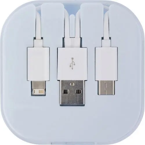 Jonas Vielseitiges 4-in-1 USB-Ladekabelset - Reinweiß