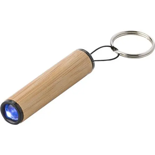 Mini-Taschenlampe aus Bambus mit Schlüsselanhänger Ilse - Braun Nachhaltige Beleuchtung für unterwegs