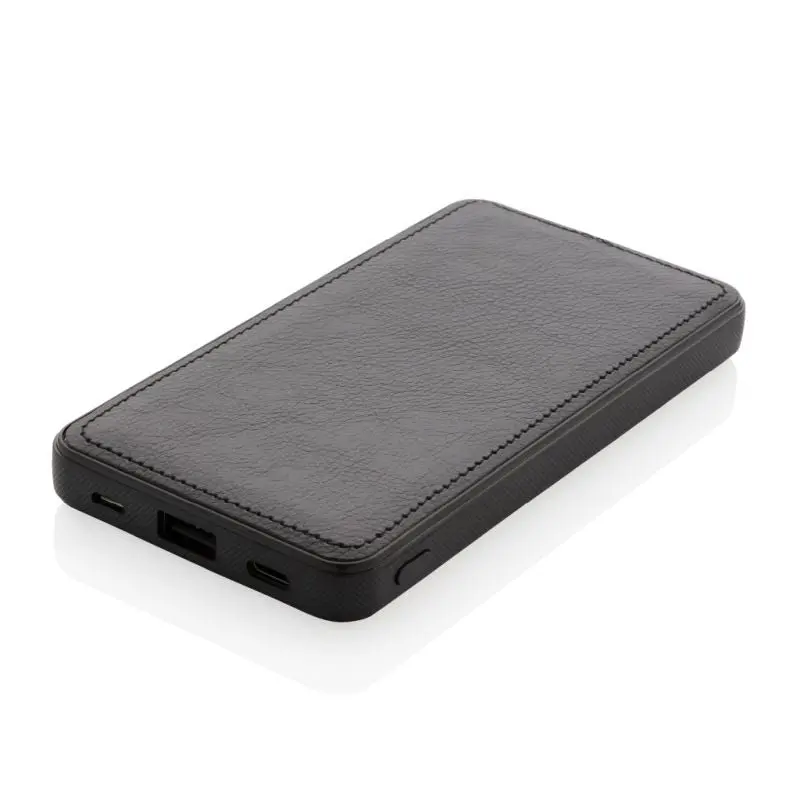 Tusca 10000mAh PU Powerbank - Elegantes Schwarz